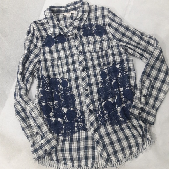 Miss Me Tops - Miss Me Button Up Cotton shirt